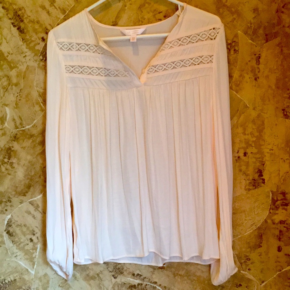 NWOT beautiful boho Lauren Conrad baby pink blouse